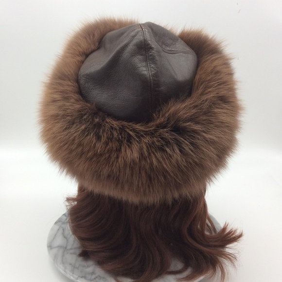 Handmade Genuine Arctic Fox Fur & Leather Winter Hat main image 5